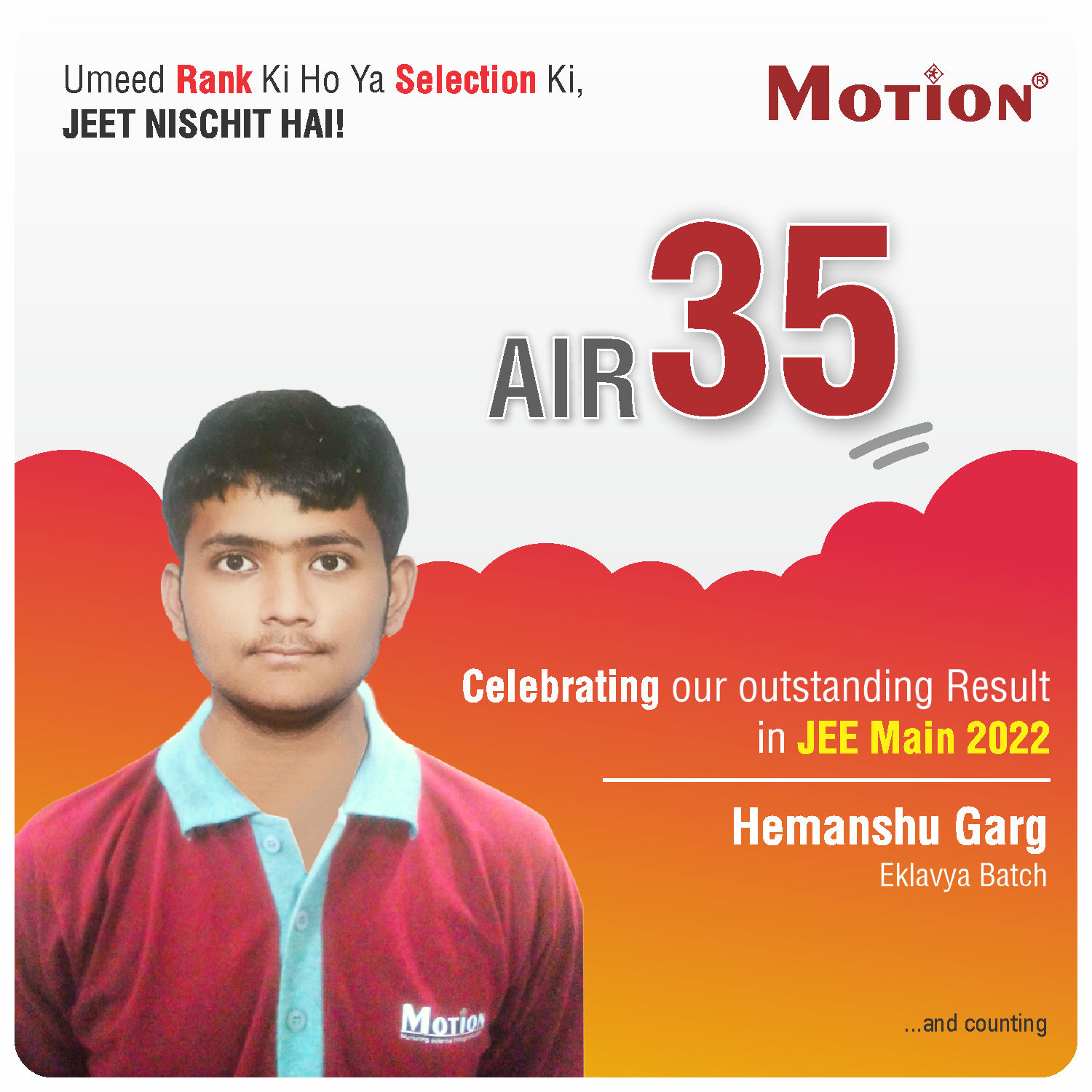 JEE Main Result 2022 Motion AIR 35