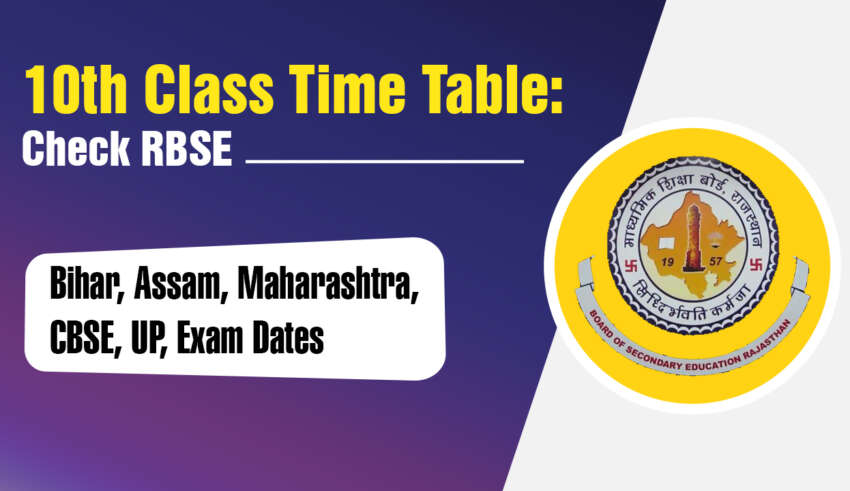 10th Class Time Table Check RBSE Exam Dates