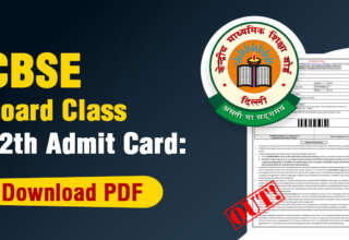 CBSE Board Class 12th Admit Card Download PDF Nov