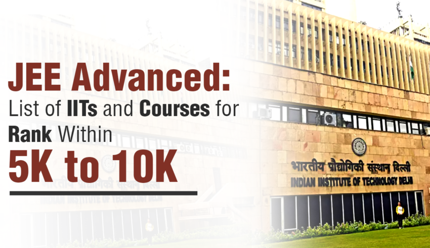 JEE Advanced List of IITs and Courses for Rank Within 5K to 10K