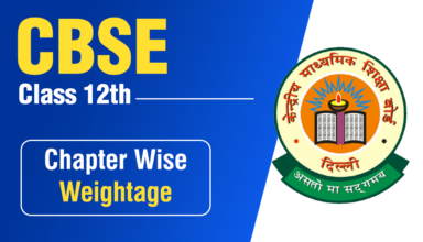 CBSE Class 12th Chapter Wise Weightage