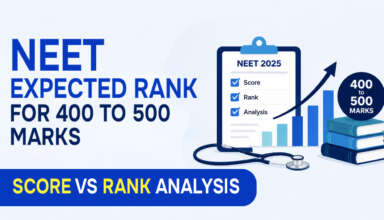 NEET Expected Rank for 400 to 500 Marks Score vs Rank Analysis