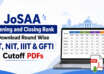 JoSAA Opening and Closing Rank Download Round Wise IIT, NIT, IIIT & GFTI Cutoff PDF