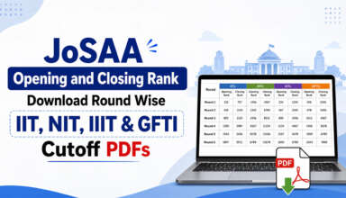 JoSAA Opening and Closing Rank Download Round Wise IIT, NIT, IIIT & GFTI Cutoff PDF